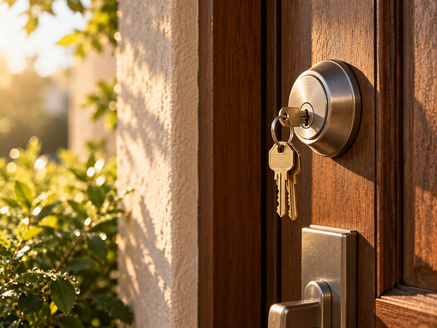 Closed front door with a deadbolt, the kind of lock a locksmith opens after a house lockout in El Monte